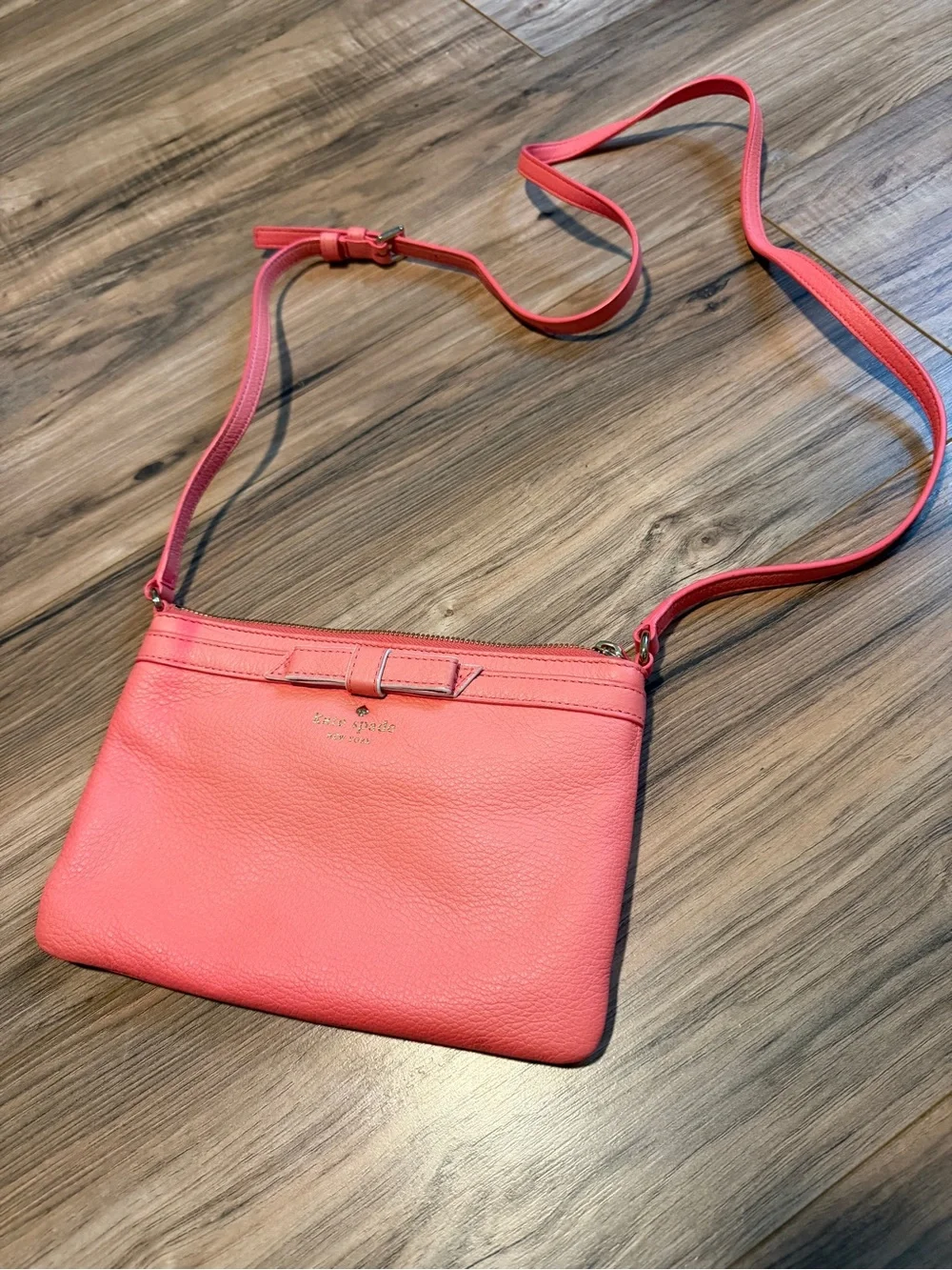 kate spade Coral Pink Pebble Leather Crossbody Bag